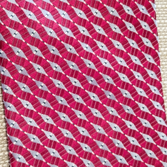 Ike Behar New York Imported Silk Tie Necktie Geometric Jacquard USA - Picture 4 of 13